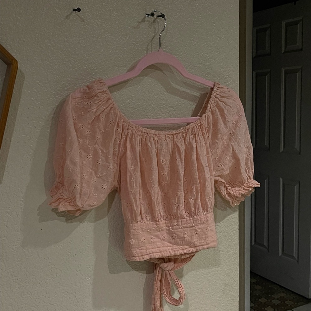 Chic Blush Puff Sleeve Blouse